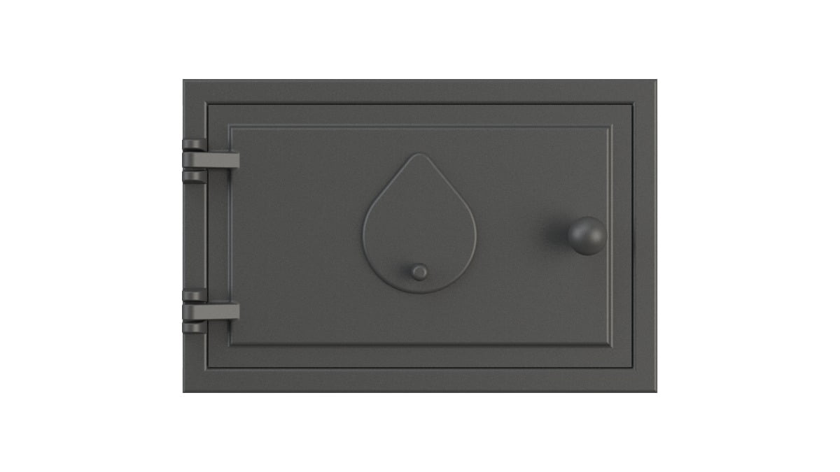 Porta de cinzeiro ou fornalha para fogão a lenha em ferro fundido modelo abertura, libaneza, 31,5 x 18,5